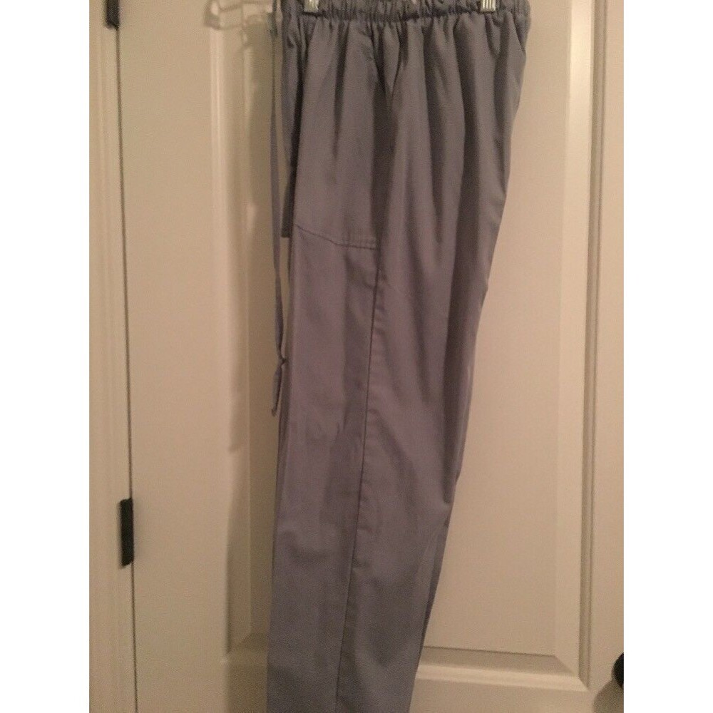Denice Women's Scrub Uniform Pants Elastic Waist Nurse Medical Size M Gray